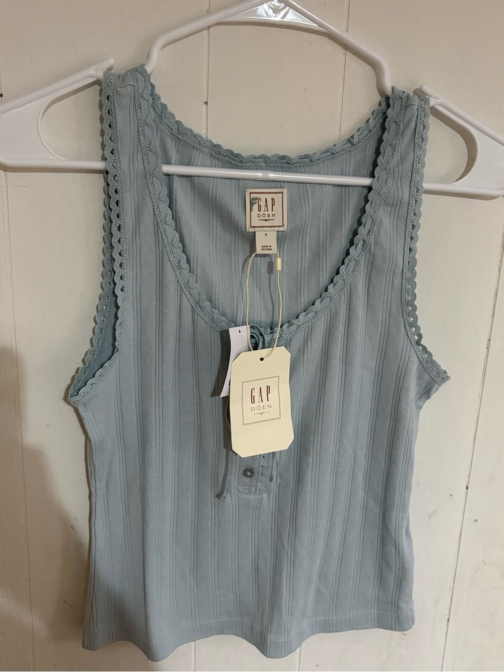 GapXDoen pointelle blue tank NWT